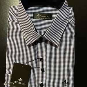 Men’s Dudalena stripped seersucker button down